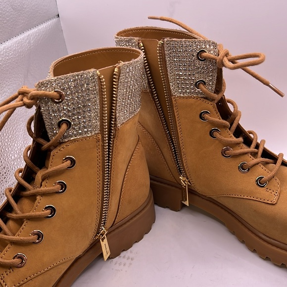NWOT Michael Michael Kors Alistair Combat Lace Up Leather Jewel Boots Womens 9.5 - Picture 9 of 13